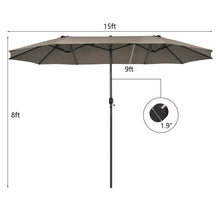 Load image into Gallery viewer, 15 Feet Patio Double-Sided Umbrella with Hand-Crank System
