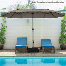 Load image into Gallery viewer, 15 Feet Patio Double-Sided Umbrella with Hand-Crank System
