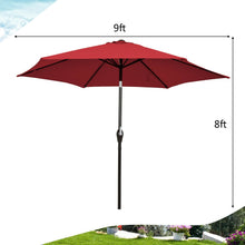 Load image into Gallery viewer, 9ft Patio Market Table Umbrella with Push Button Tilt and Crank
