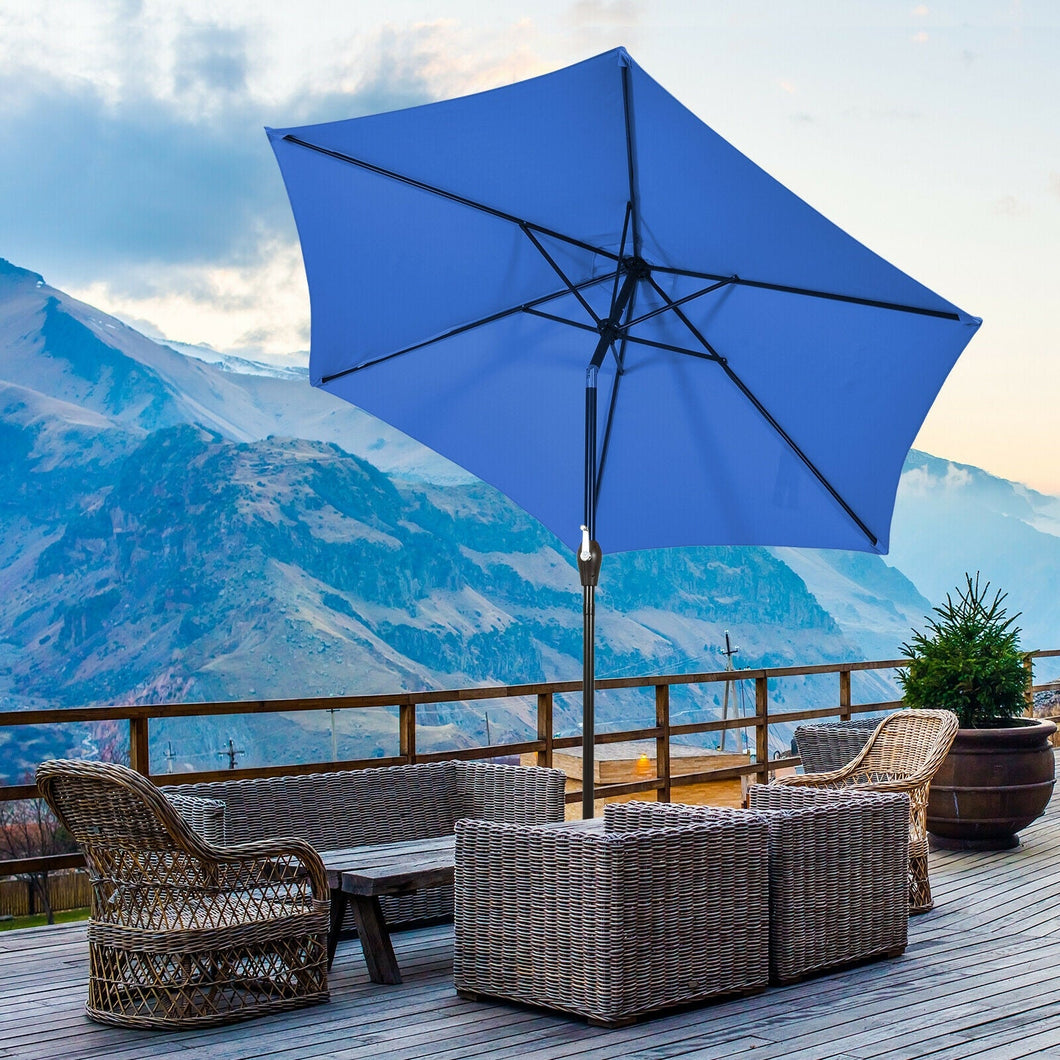 9ft Patio Market Table Umbrella with Push Button Tilt and Crank