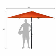 Load image into Gallery viewer, 9ft Patio Market Table Umbrella with Push Button Tilt and Crank
