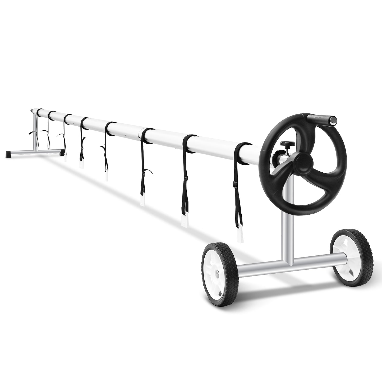 18 Feet Pool Cover Reel Set Aluminum In-ground Swimming Solar Cover Reel