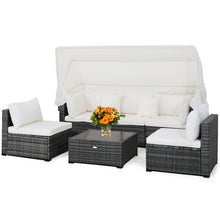 Load image into Gallery viewer, 6 Pieces Patio Rattan Furniture Set with Retractable Canopy
