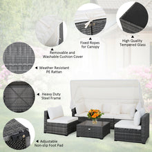 Load image into Gallery viewer, 6 Pieces Patio Rattan Furniture Set with Retractable Canopy
