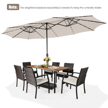 Load image into Gallery viewer, 15 Feet Twin Patio Umbrella with 48 Solar LED Lights
