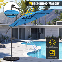 Load image into Gallery viewer, 10 Feet Patio Solar Powered Cantilever Umbrella with Tilting System
