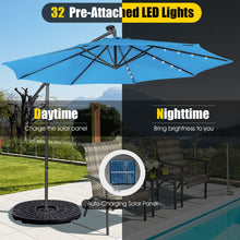 Load image into Gallery viewer, 10 Feet Patio Solar Powered Cantilever Umbrella with Tilting System
