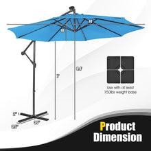 Load image into Gallery viewer, 10 Feet Patio Solar Powered Cantilever Umbrella with Tilting System
