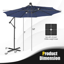 Load image into Gallery viewer, 10 Feet Patio Solar Powered Cantilever Umbrella with Tilting System
