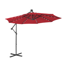 Load image into Gallery viewer, 10 Feet Patio Solar Powered Cantilever Umbrella with Tilting System
