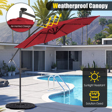 Load image into Gallery viewer, 10 Feet Patio Solar Powered Cantilever Umbrella with Tilting System
