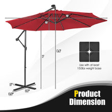 Load image into Gallery viewer, 10 Feet Patio Solar Powered Cantilever Umbrella with Tilting System
