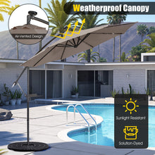 Load image into Gallery viewer, 10 Feet Patio Solar Powered Cantilever Umbrella with Tilting System
