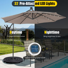 Load image into Gallery viewer, 10 Feet Patio Solar Powered Cantilever Umbrella with Tilting System
