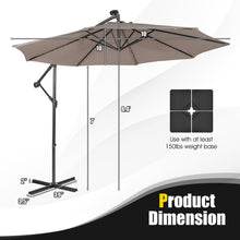 Load image into Gallery viewer, 10 Feet Patio Solar Powered Cantilever Umbrella with Tilting System
