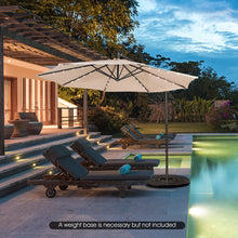 Load image into Gallery viewer, 10 Feet Patio Solar Powered Cantilever Umbrella with Tilting System
