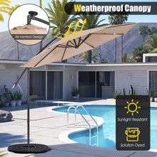 Load image into Gallery viewer, 10 Feet Patio Solar Powered Cantilever Umbrella with Tilting System
