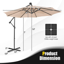 Load image into Gallery viewer, 10 Feet Patio Solar Powered Cantilever Umbrella with Tilting System
