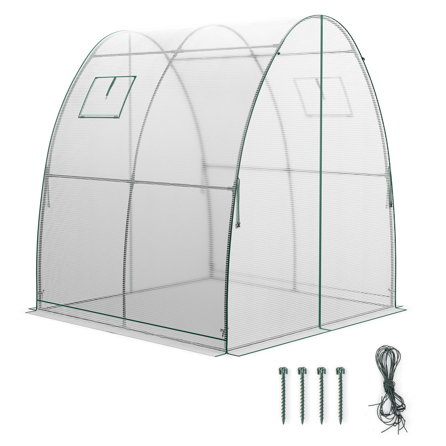 6 x 6 x 6.6 FT Outdoor Wall-in Tunnel Greenhouse-White