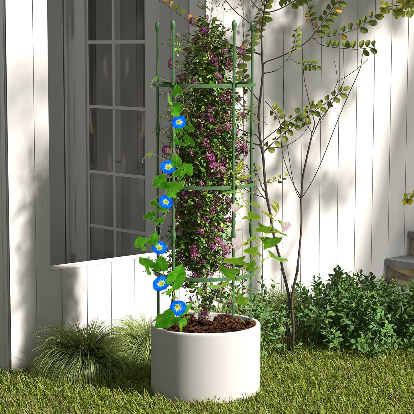 3-Pack Garden Trellis 40 Inch Tall Plant Support Stands with Clips and Ties-M