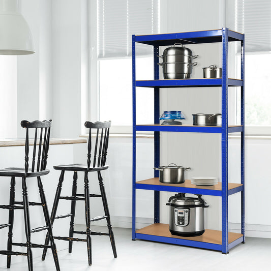 72 Inch Storage Rack with 5 Adjustable Shelves for Books Kitchenware-Navy
