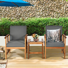 Load image into Gallery viewer, 3 Pcs Solid Wood Outdoor Patio Sofa Furniture Set
