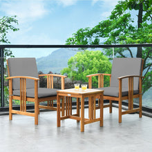 Load image into Gallery viewer, 3 Pcs Solid Wood Outdoor Patio Sofa Furniture Set
