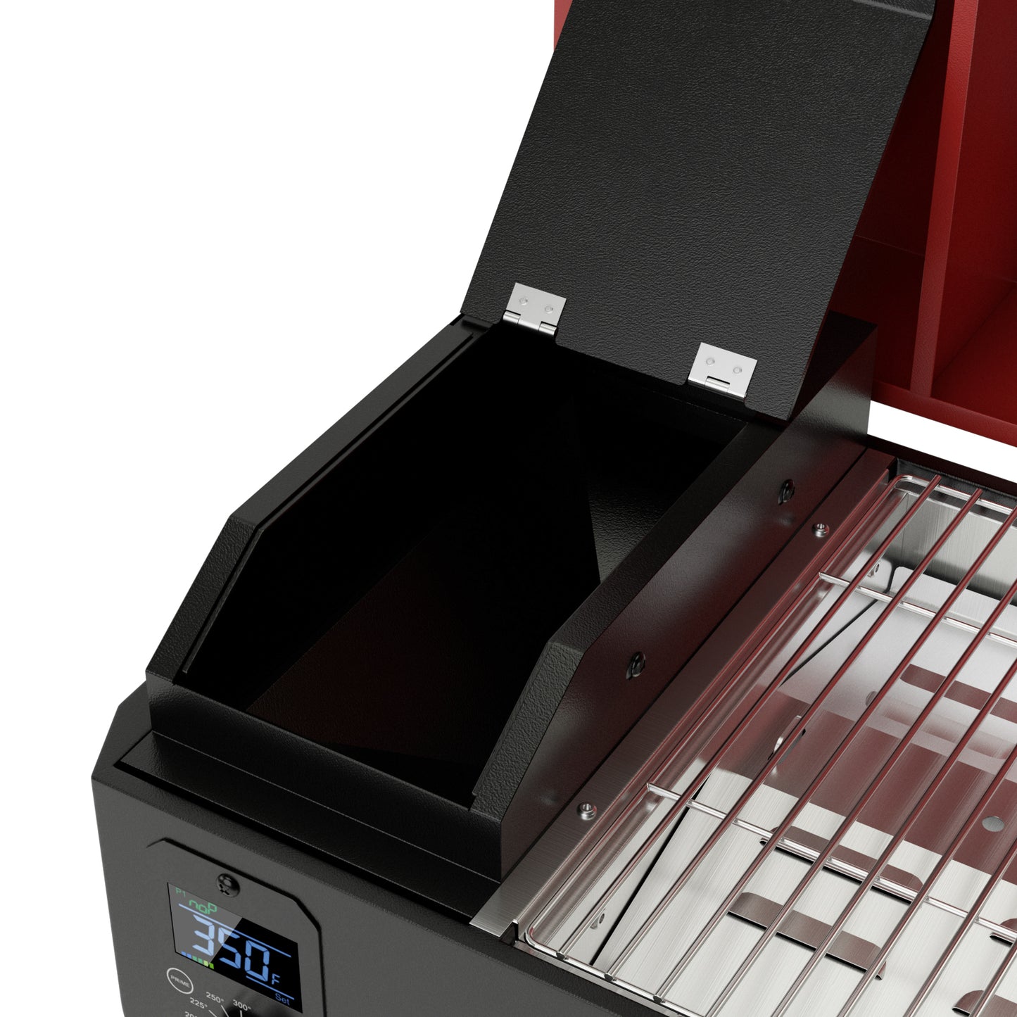 Outdoor Portable Tabletop Pellet Grill and Smoker with Digital Control System for BBQ-Red