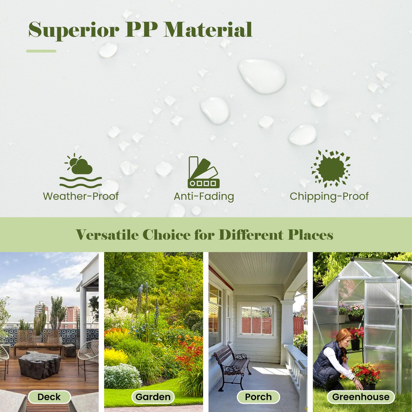 Outdoor Planter Box Self-Watering Raised Garden Bed Trellis with Water Level Indicator-Greyish-white