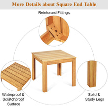 Load image into Gallery viewer, Wooden Square Patio Coffee Bistro Table
