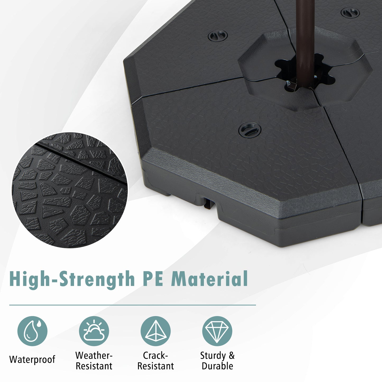 4 Pieces Patio Cantilever Offset Umbrella Weights Base Plate Set