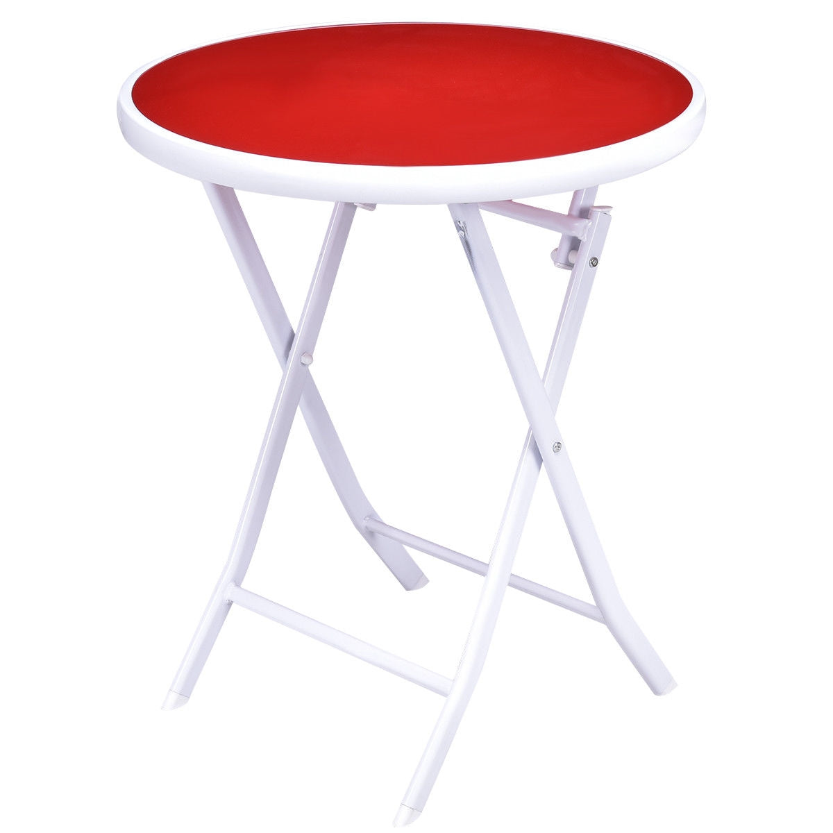 3 Pieces Patio Folding Bistro Set for Balcony or Outdoor Space-Red