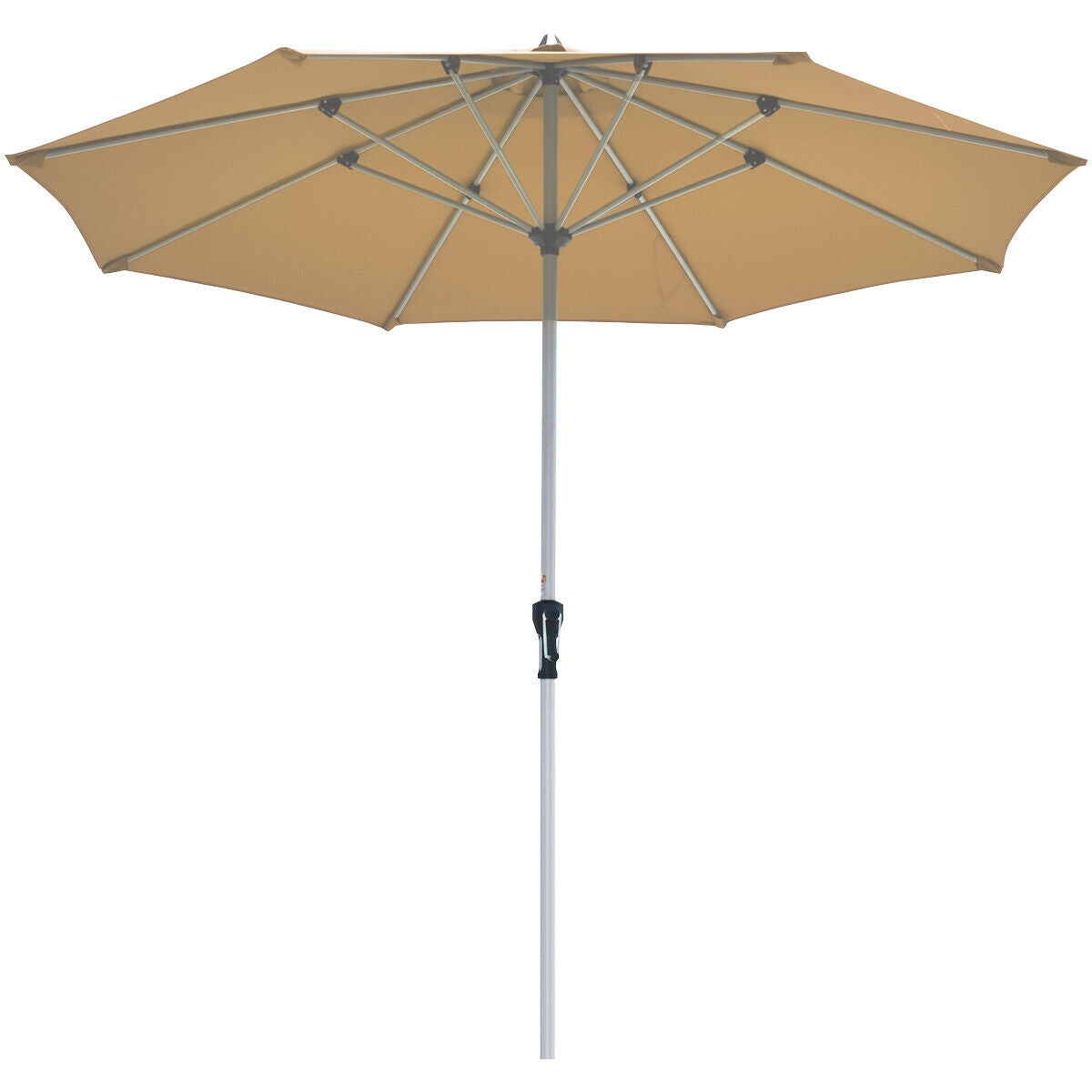 9 Feet Patio Outdoor Market Umbrella with Aluminum Pole without Weight Base-Beige