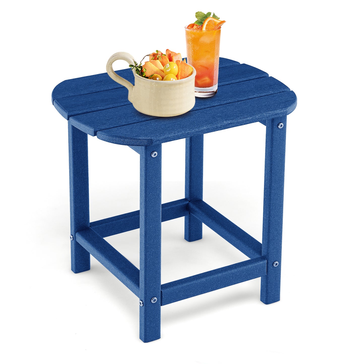 2-Pieces18 Inches Adirondack Outdoor Side Table for Patio and Garden-Navy
