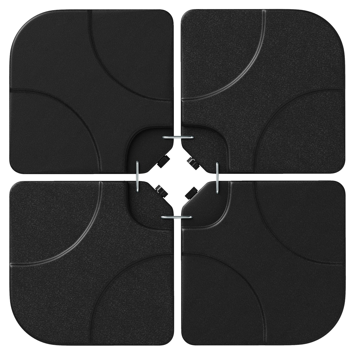 20 Inch Patio Offset Water Filled Plate Umbrella Base Sand-Black