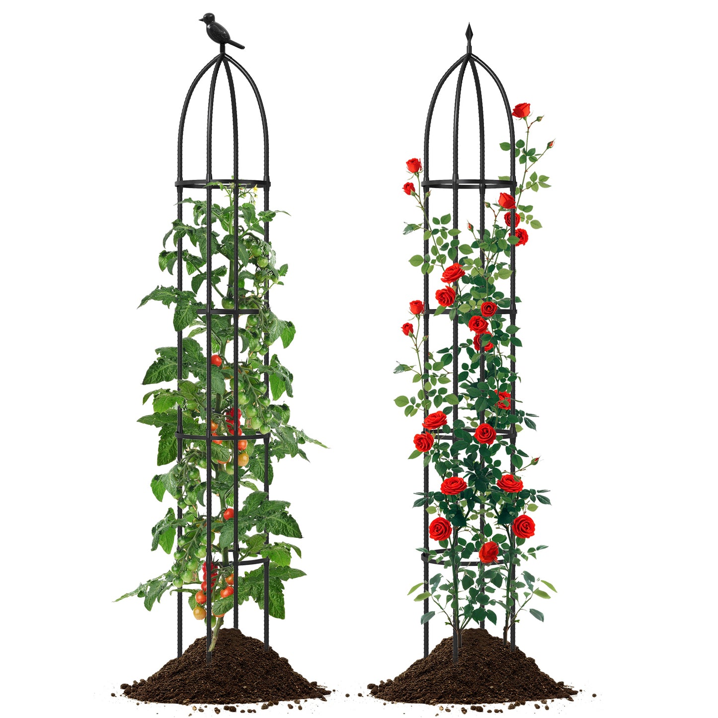 GIANTEX 2-Pack Garden Obelisk Trellis for Climbing Plants-Black