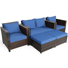 Load image into Gallery viewer, 5 Pieces Patio Cushioned Rattan Furniture Set
