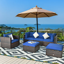 Load image into Gallery viewer, 6 Pieces Patio Rattan Furniture Set with Sectional Cushion
