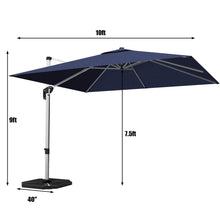 Load image into Gallery viewer, 10 Feet 360° Tilt Aluminum Square Patio Umbrella without Weight Base
