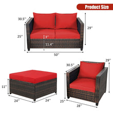 Load image into Gallery viewer, 5 Pieces Patio Cushioned Rattan Furniture Set
