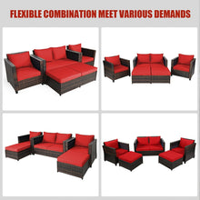 Load image into Gallery viewer, 5 Pieces Patio Cushioned Rattan Furniture Set
