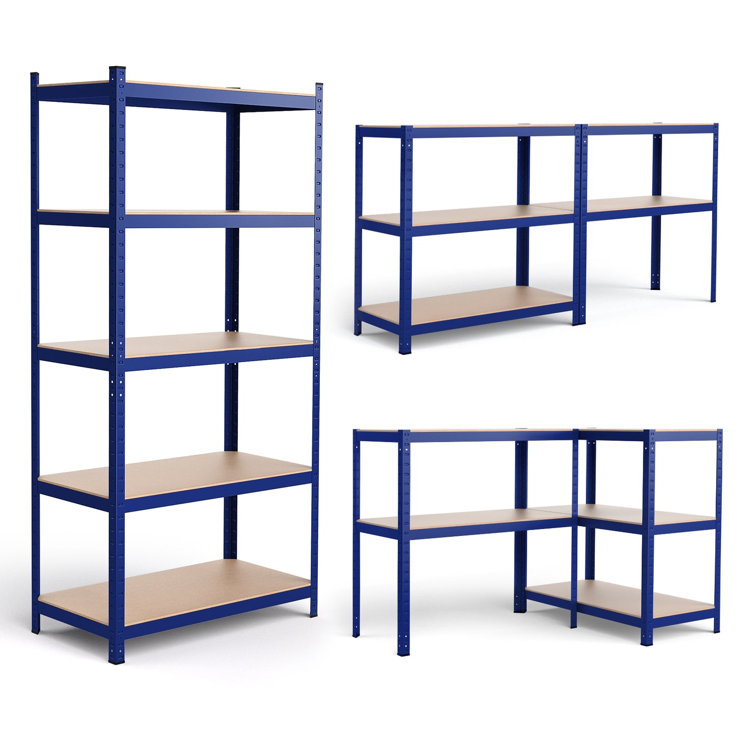 35.5 x 71 Inch Adjustable 5-Layer 2000 lbs Capacity Tool Shelf-Blue
