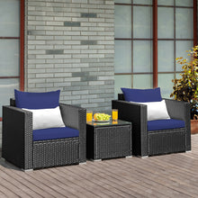 Load image into Gallery viewer, 3 Pieces Patio Wicker Furniture Set with Cushion
