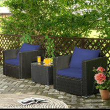 Load image into Gallery viewer, 3 Pieces Patio Wicker Furniture Set with Cushion
