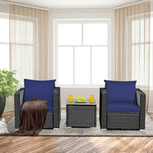 Load image into Gallery viewer, 3 Pieces Patio Wicker Furniture Set with Cushion
