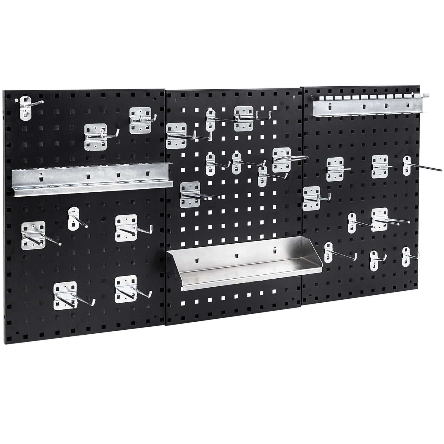 Wall-Mounted Pegboard Kit with 3 Pegboards for Garage Workshop-Black