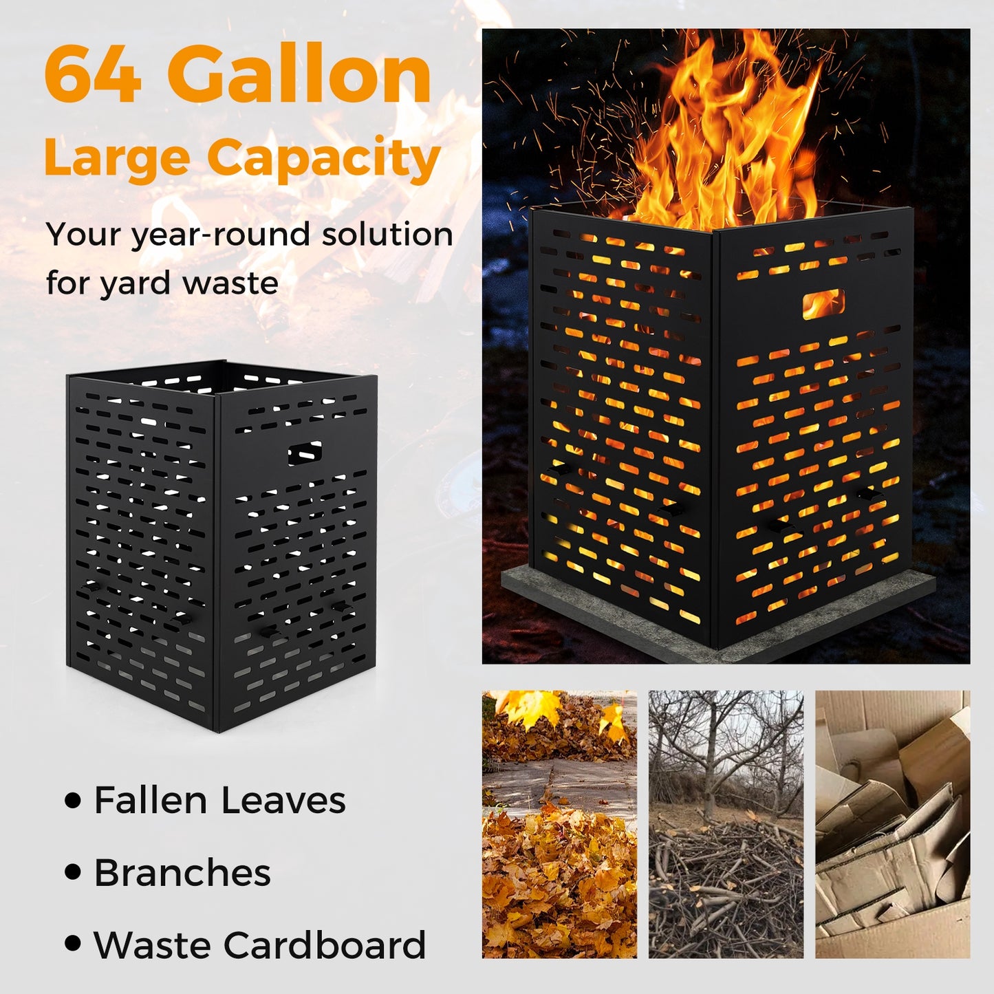 30 Inches Ultra Thick Burn Barrel with Venting Patterns and 4 Cross Braces