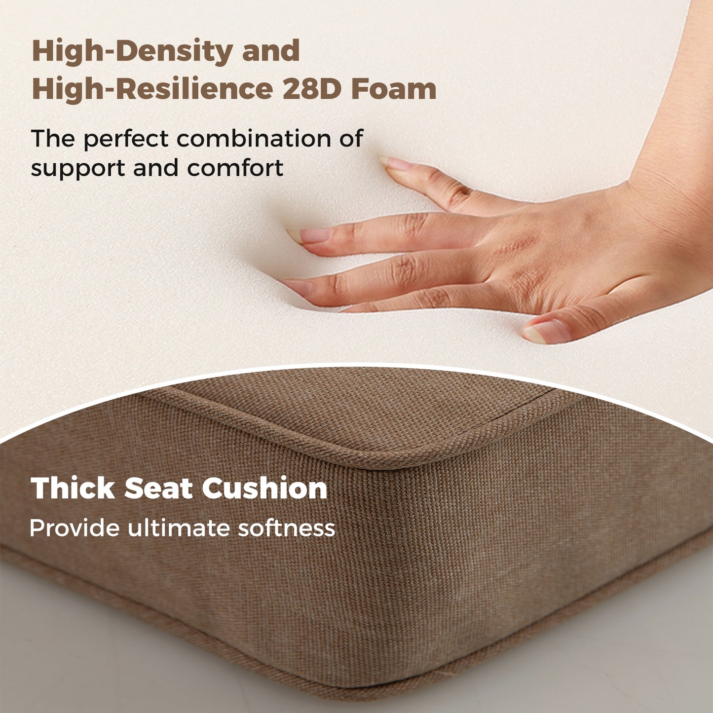 2-Pack Outdoor Patio Cushion Set with Removable Covers-Brown