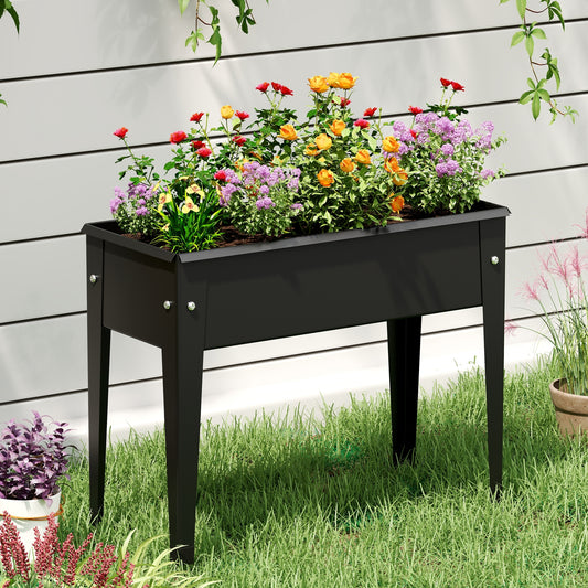 Raised Garden Bed Elevated Metal Planter Box with Legs Drainage Holes-S