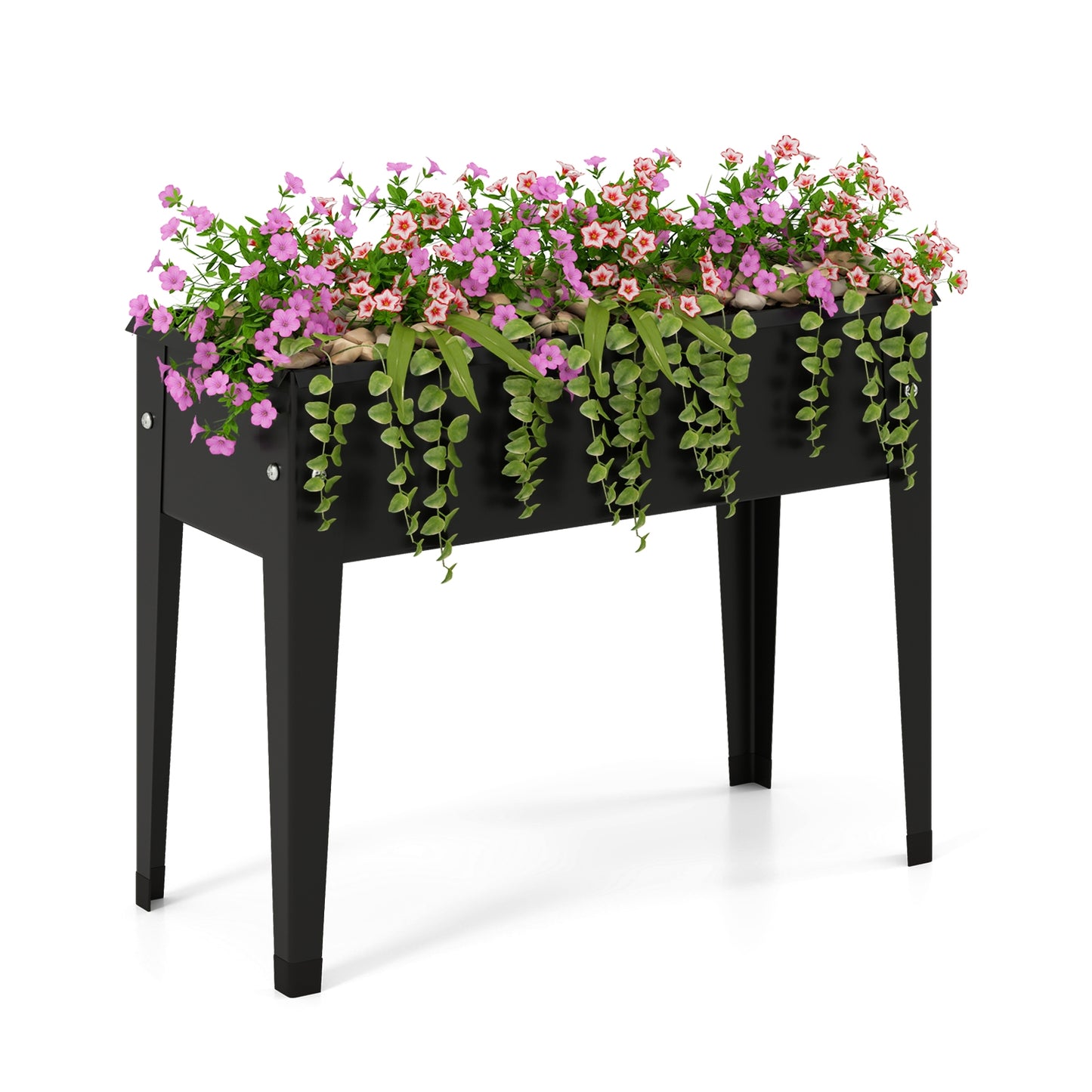 Raised Garden Bed Elevated Metal Planter Box with Legs Drainage Holes-S